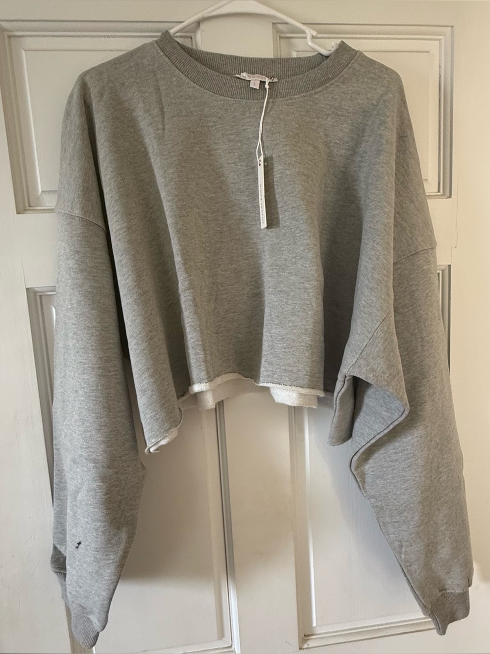 Olivaceous Cropped Gray Women's Sweatshirt